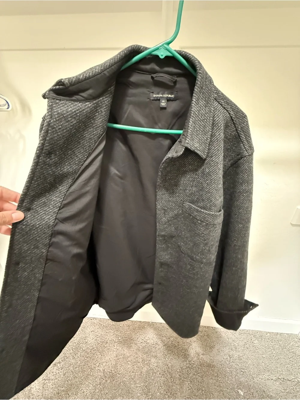 Banana Republic Men's Charcoal Gray Button-Up Shirt Jacket